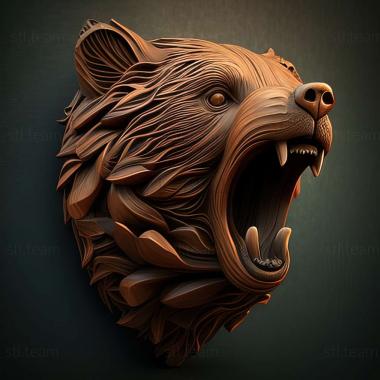 3D model aggressive bearrs muzzle (STL)